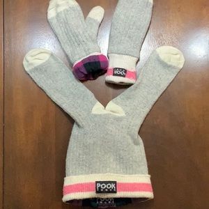 Original Pink POOK TOQUE and POOK MITTENS. O/S (girls/ladies).